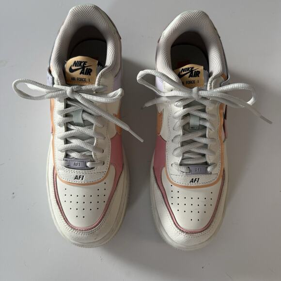 Nike Air Force 1 Shadow Women’s 9 Pastel Multicolor CI0919-111 AF1 Sneakers - Picture 6 of 10